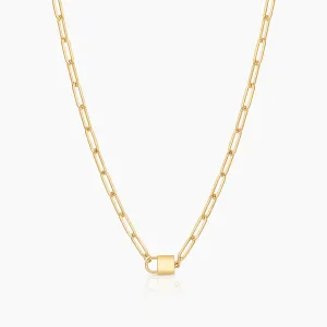 Jessa Lock Necklace in Gold | Thatch