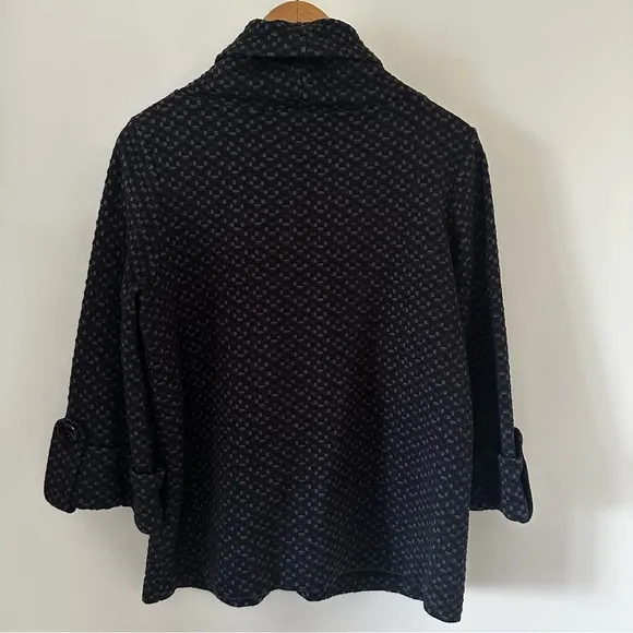 Joan Vass New York Black and Gray Textured Sweater, size 1 (small)