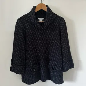 Joan Vass New York Black and Gray Textured Sweater, size 1 (small)