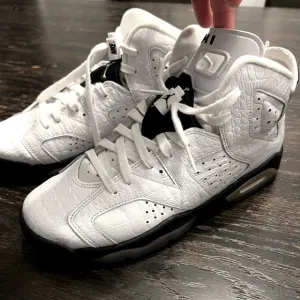 Jordan retro 6 alligator white and black size 7 grade school