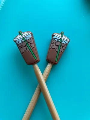 Knitting Needle Point Protectors Iced Coffee Tea