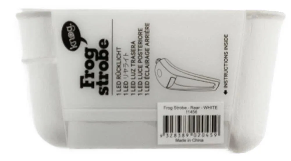 KNOG FROG Strobe Single RED LED Bike Rear Light White Silicone 2.5 Lumens NEW