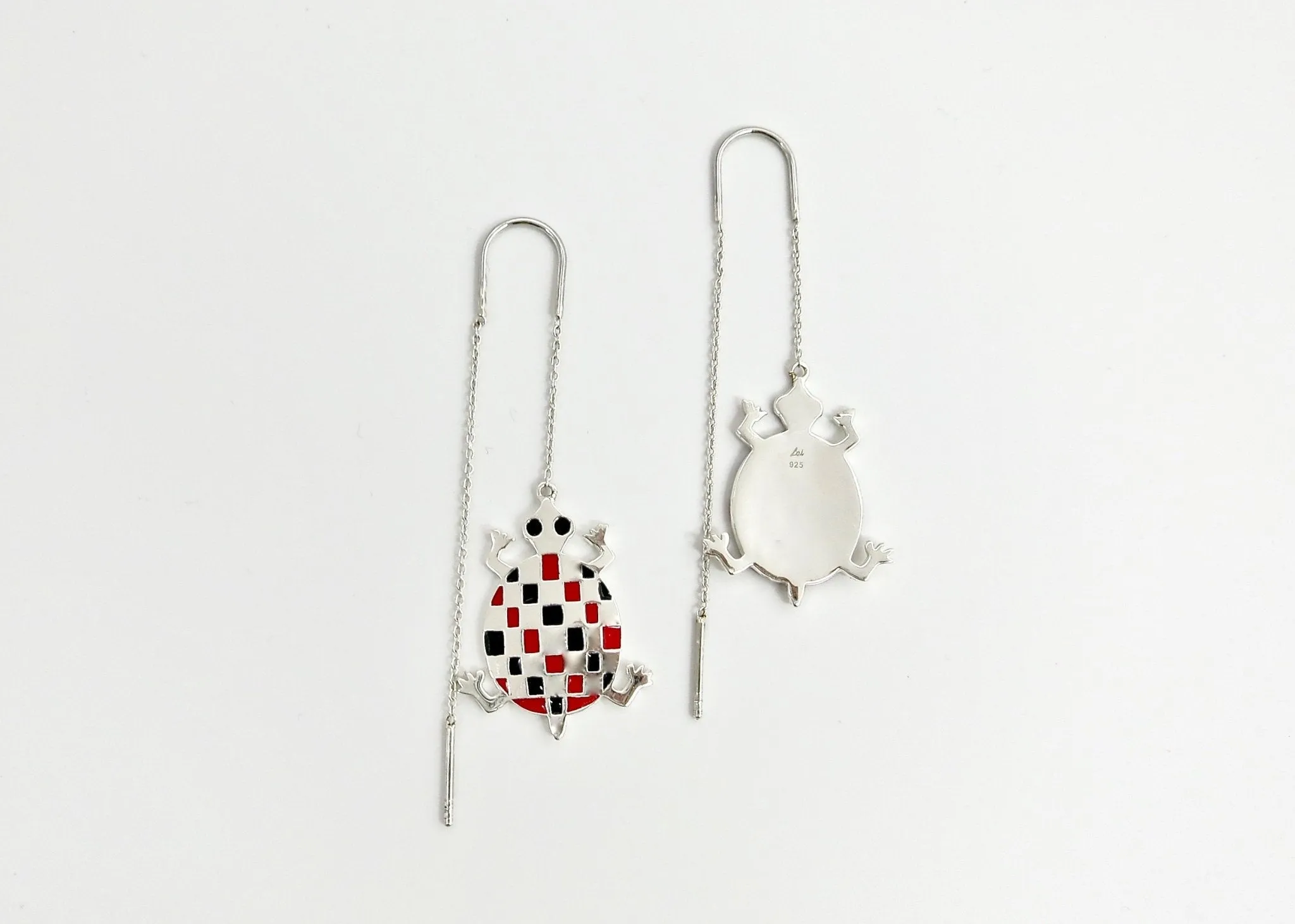 'Kurma' tortoise threader earrings