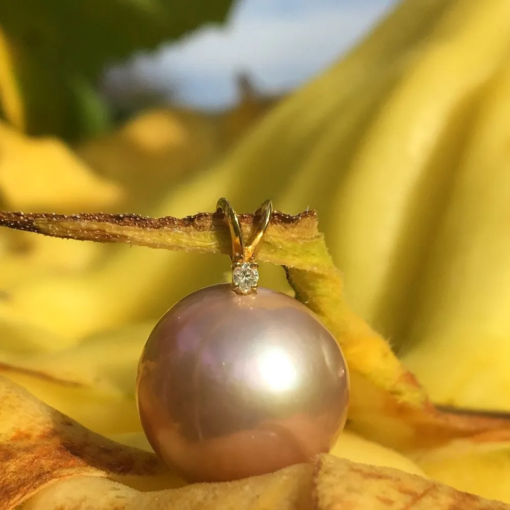 Large Edison Pink Pearl Pendant