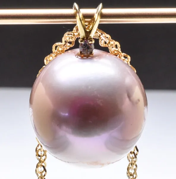 Large Edison Pink Pearl Pendant