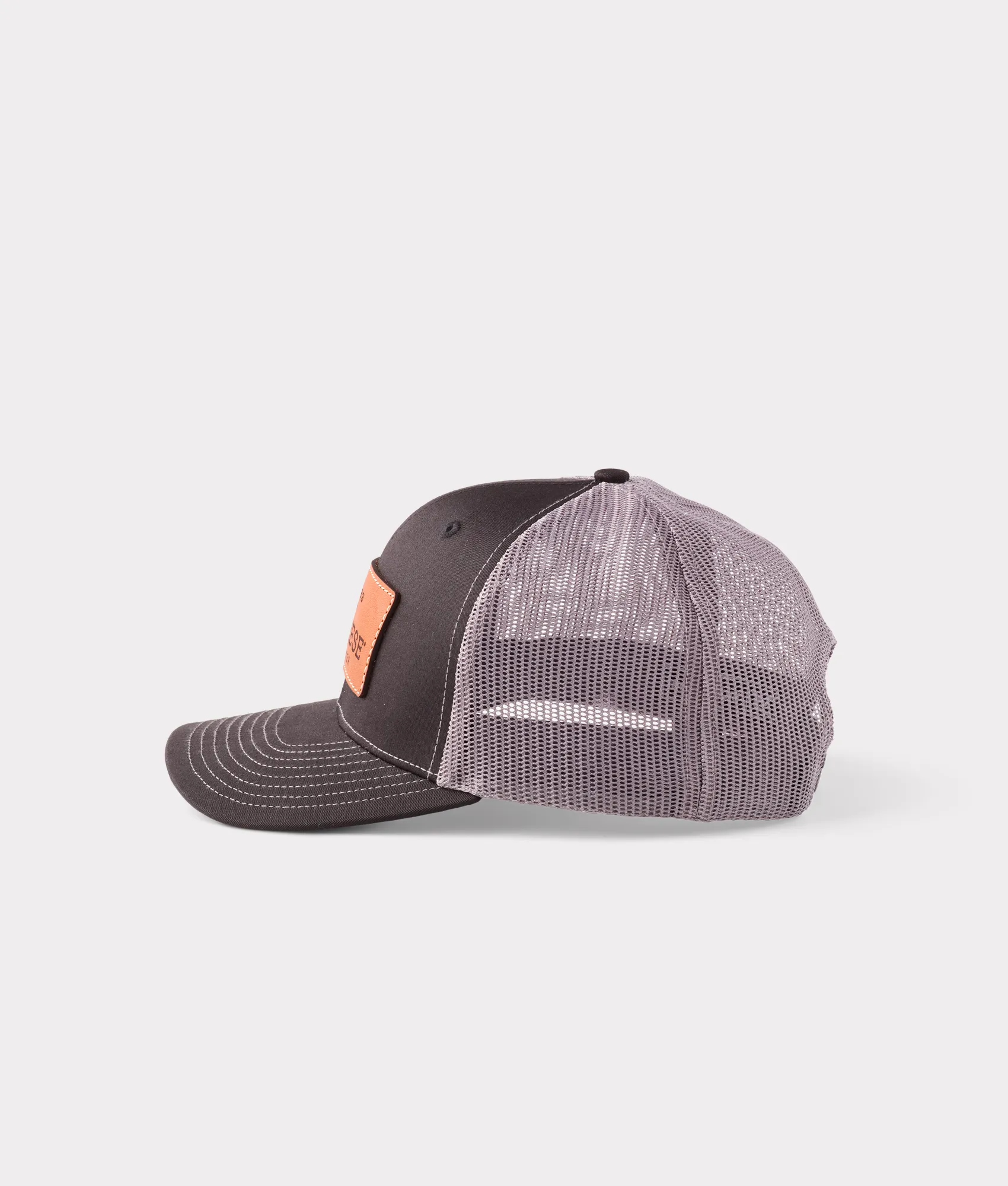 Leather Patch Cap :: Black   Charcoal