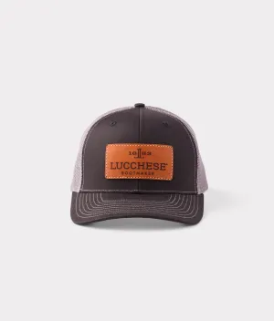 Leather Patch Cap :: Black   Charcoal