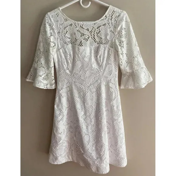 Lilly Pulitzer Allyson Lace Fit and Flare Short Dress Size 0 Bridal