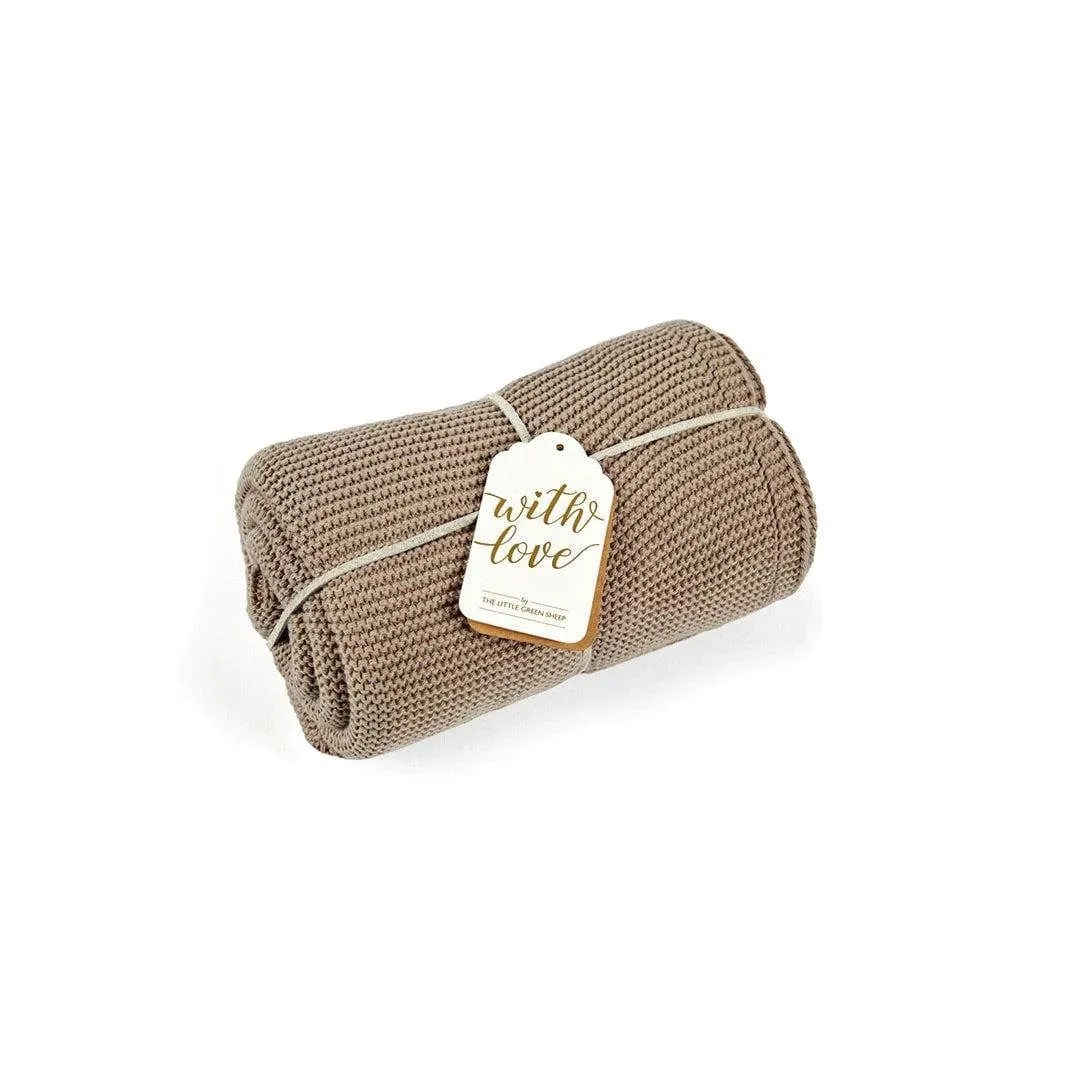 Little Green Sheep Organic Cellular Blanket - Truffle