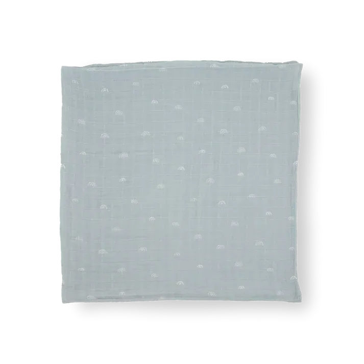 Little Unicorn Cotton Muslin Single Swaddle (Blue Rainbow)