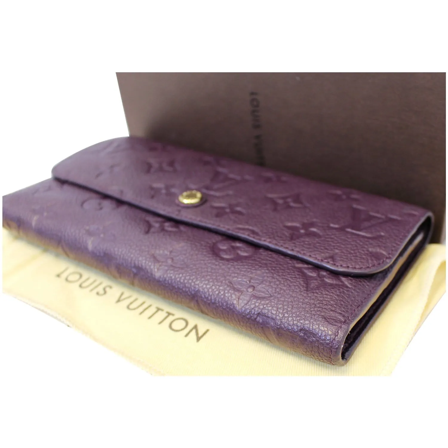 Louis Vuitton Empreinte Leather Trifold Wallet Purple