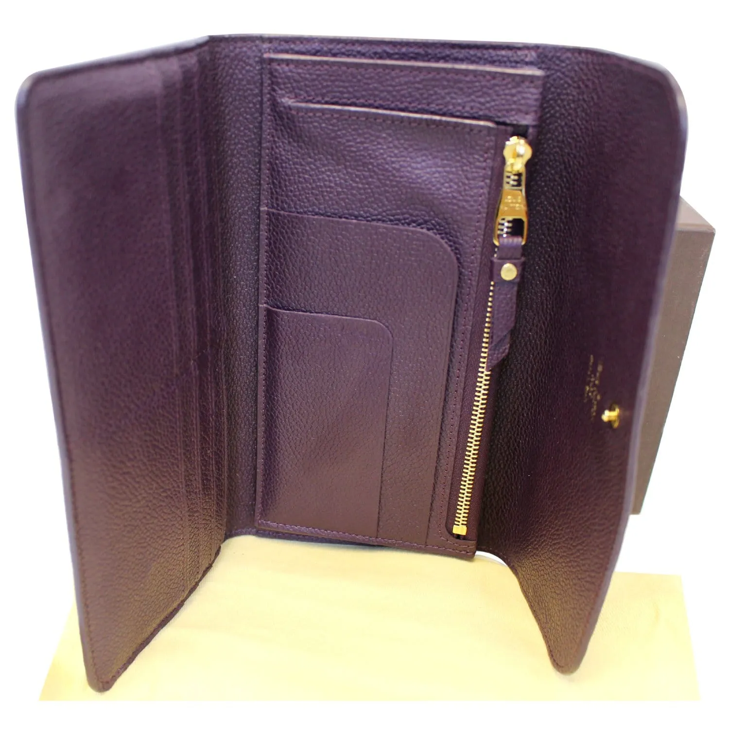 Louis Vuitton Empreinte Leather Trifold Wallet Purple