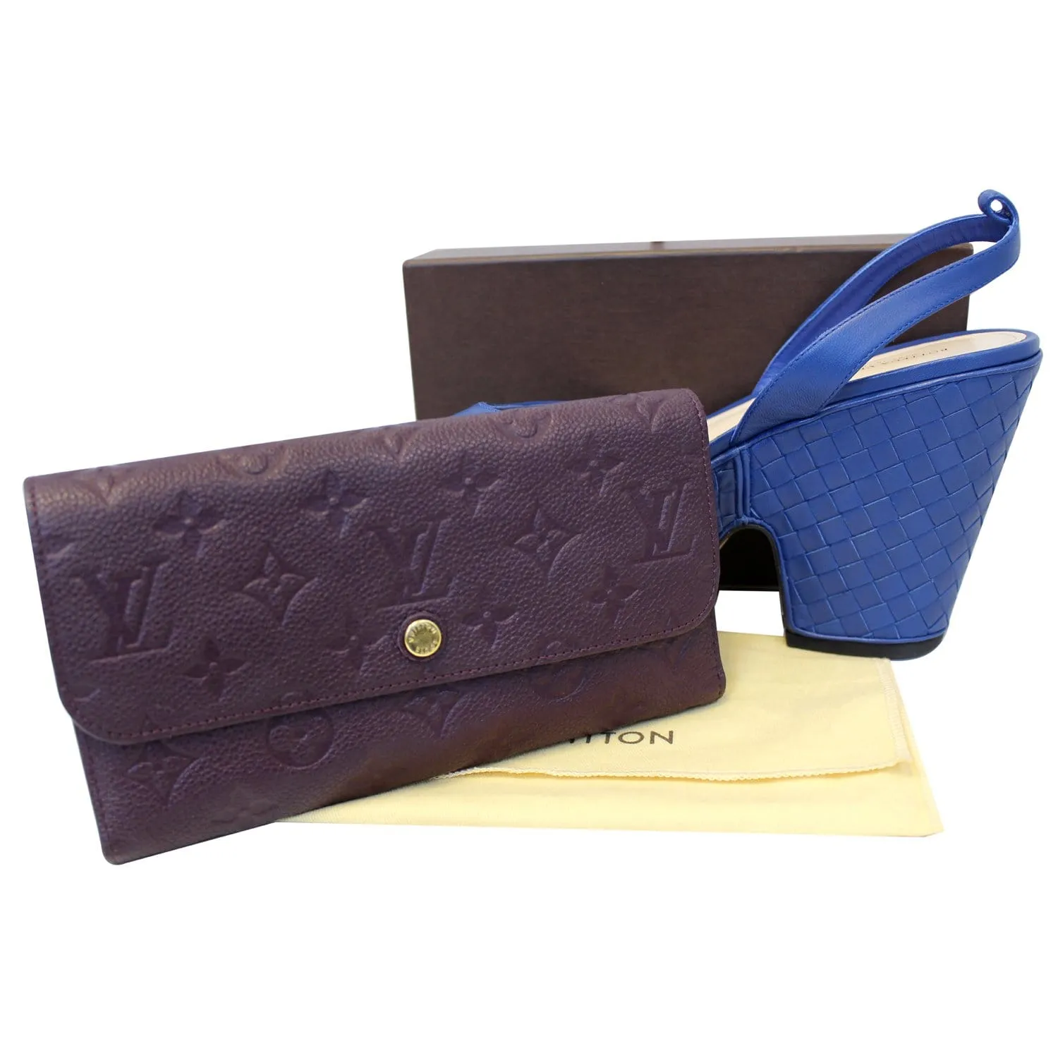Louis Vuitton Empreinte Leather Trifold Wallet Purple