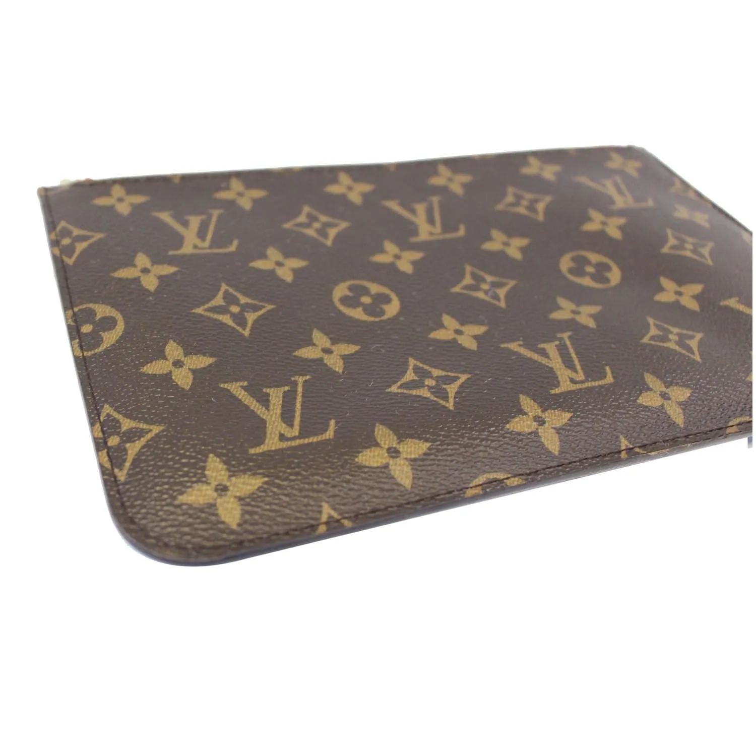 LOUIS VUITTON Pochette Wristlet Pouch Monogram Canvas Neverfull MM Brown