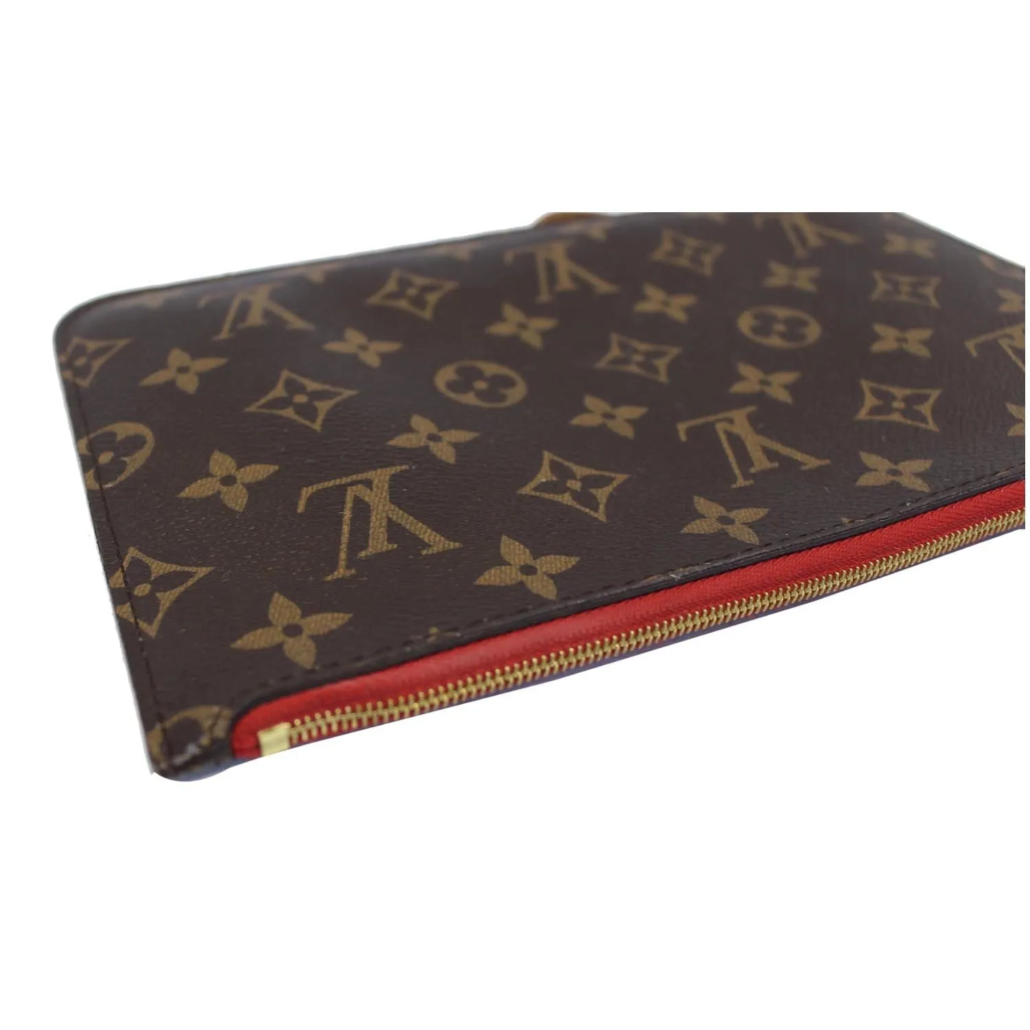 LOUIS VUITTON Pochette Wristlet Pouch Monogram Canvas Neverfull MM Brown