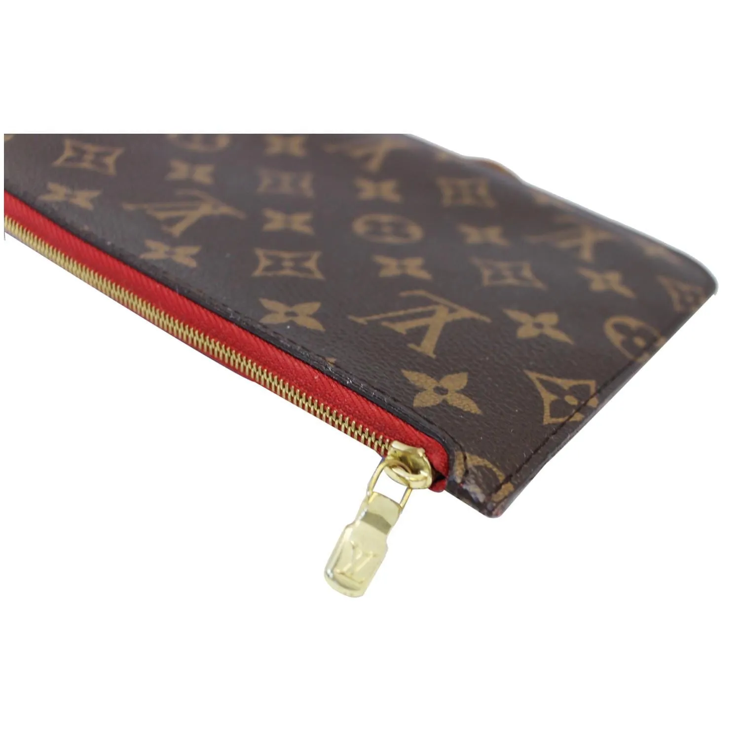LOUIS VUITTON Pochette Wristlet Pouch Monogram Canvas Neverfull MM Brown
