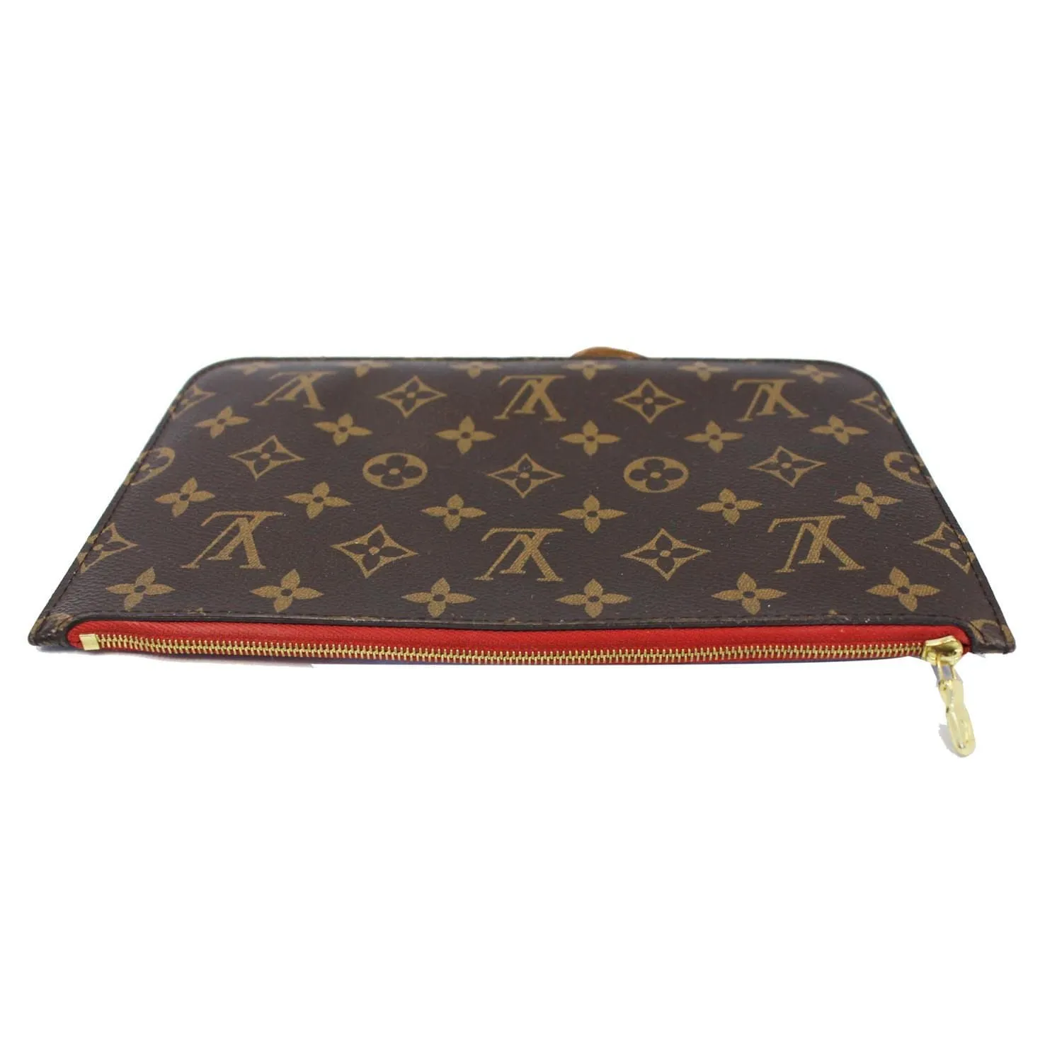 LOUIS VUITTON Pochette Wristlet Pouch Monogram Canvas Neverfull MM Brown