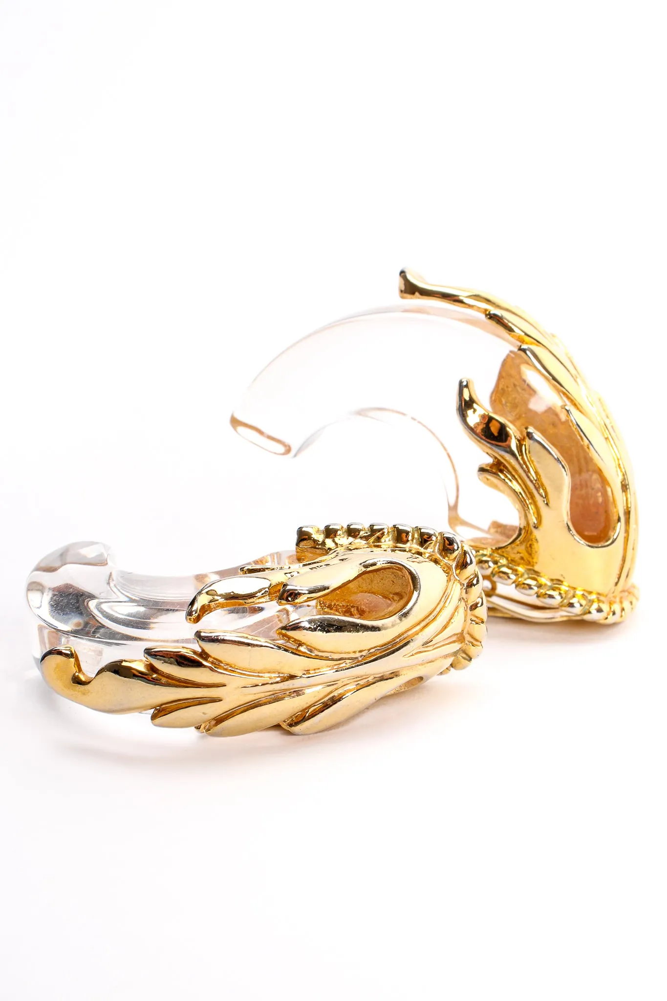 Lucite Baroque Half Hoop Earrings