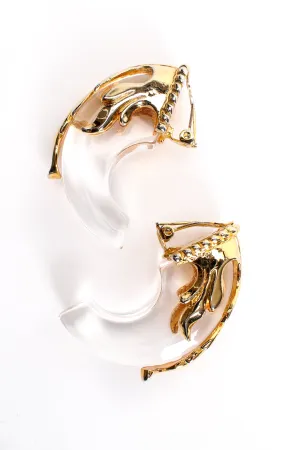 Lucite Baroque Half Hoop Earrings
