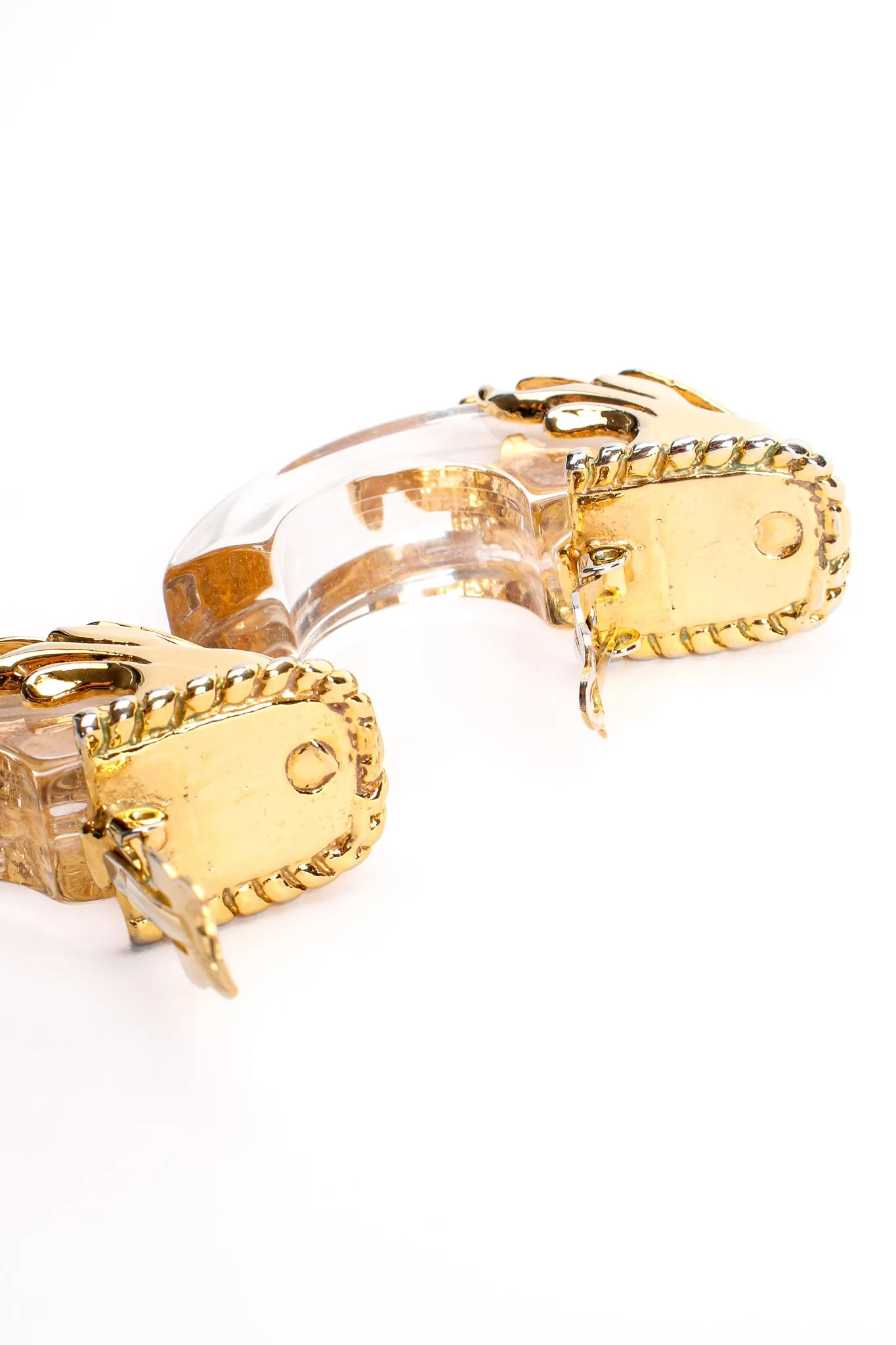 Lucite Baroque Half Hoop Earrings
