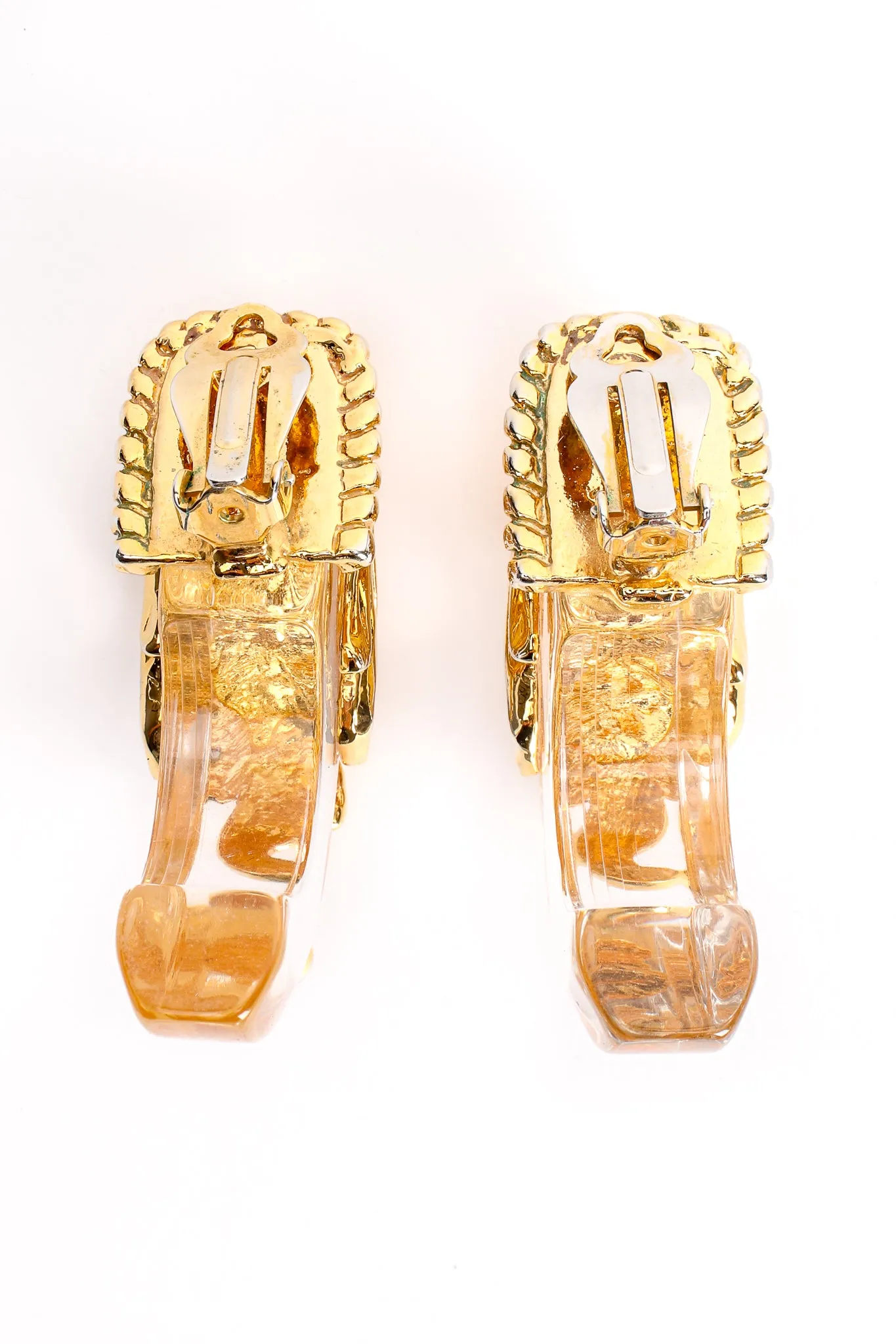 Lucite Baroque Half Hoop Earrings