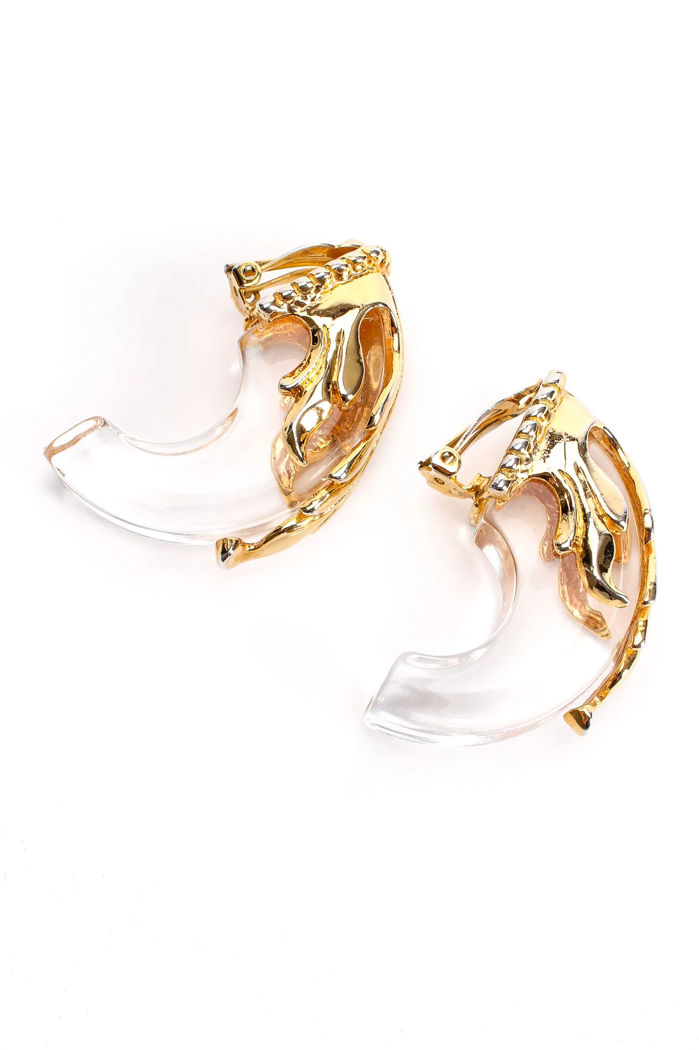 Lucite Baroque Half Hoop Earrings
