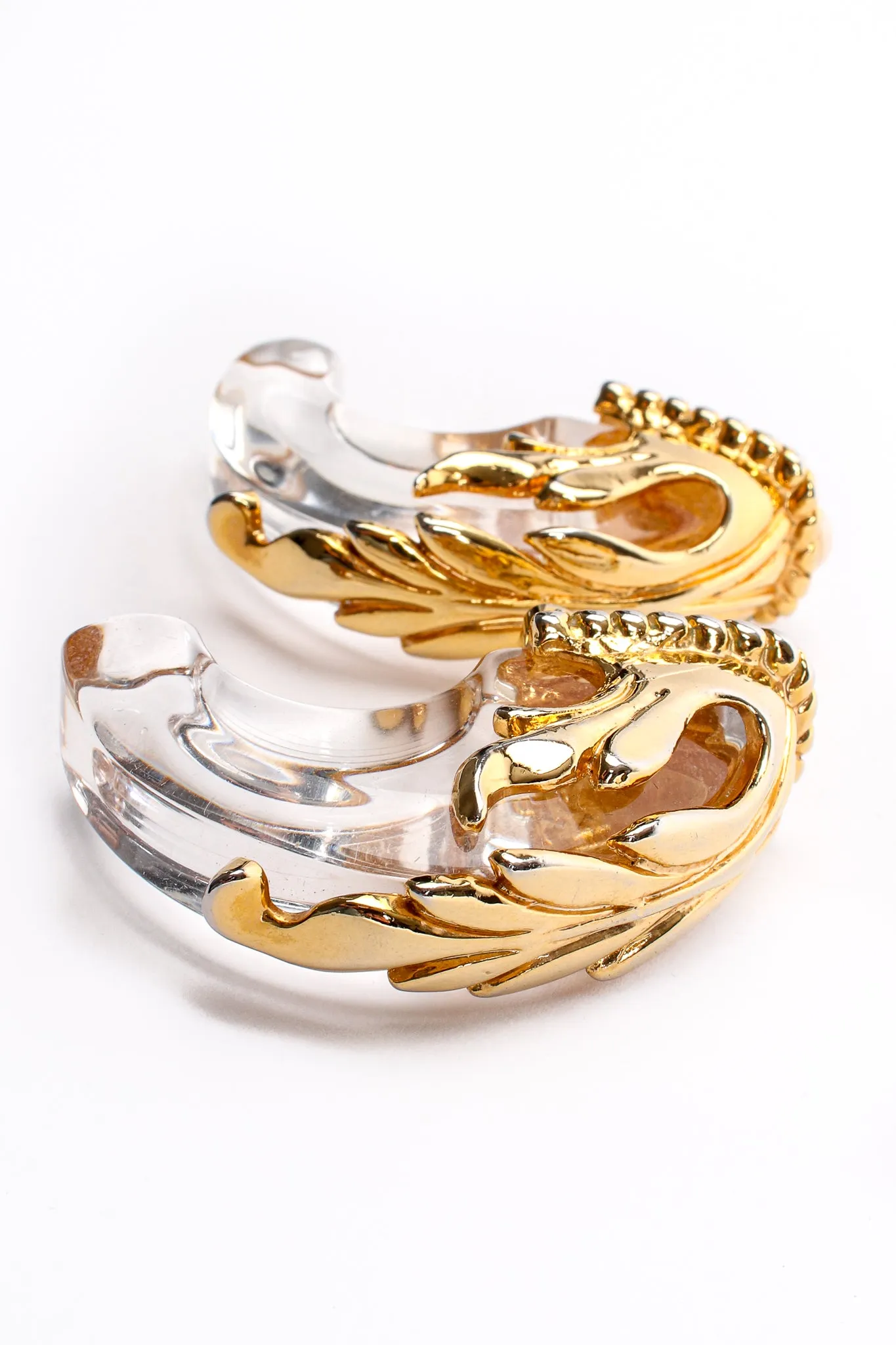 Lucite Baroque Half Hoop Earrings