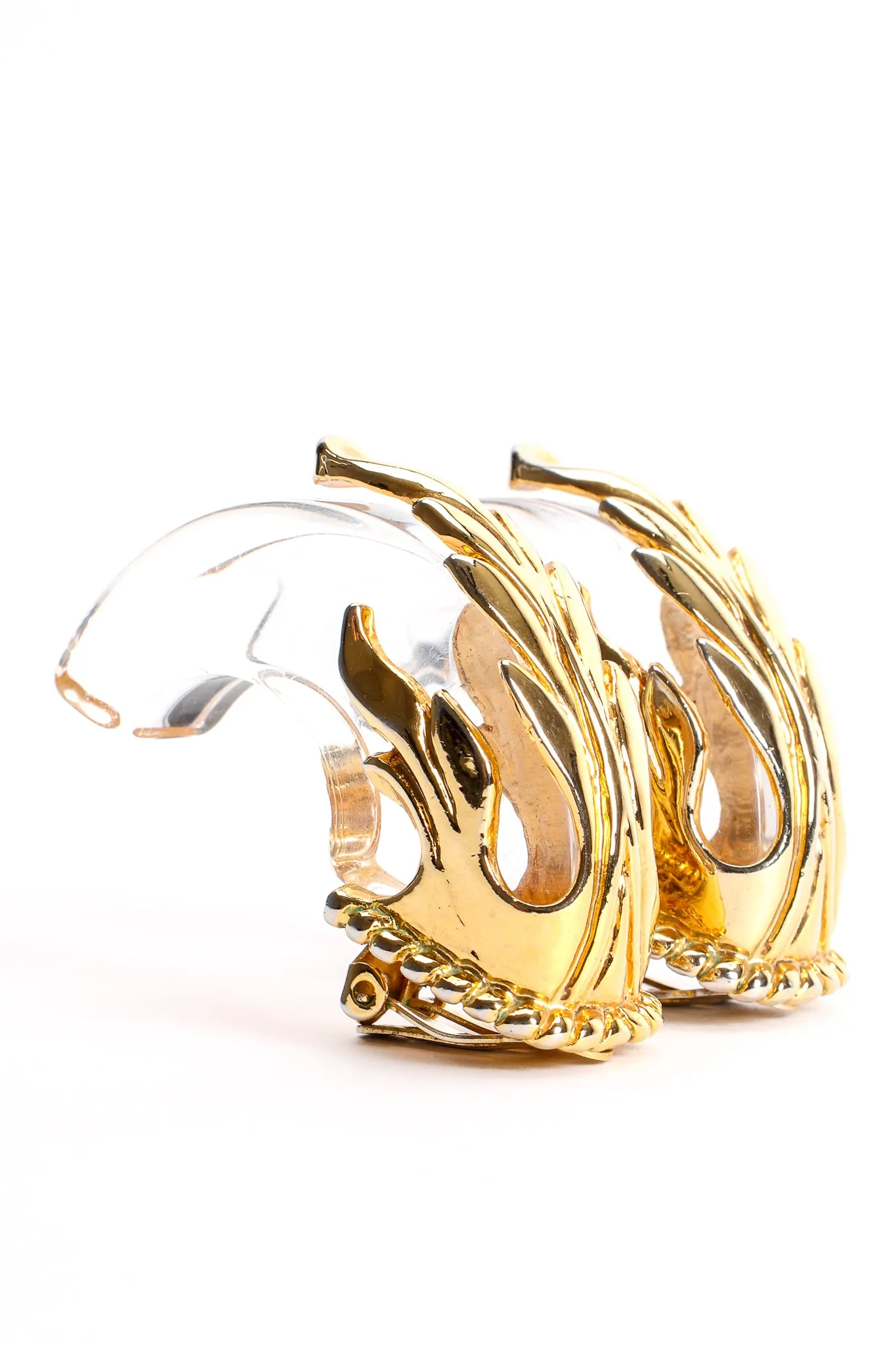 Lucite Baroque Half Hoop Earrings