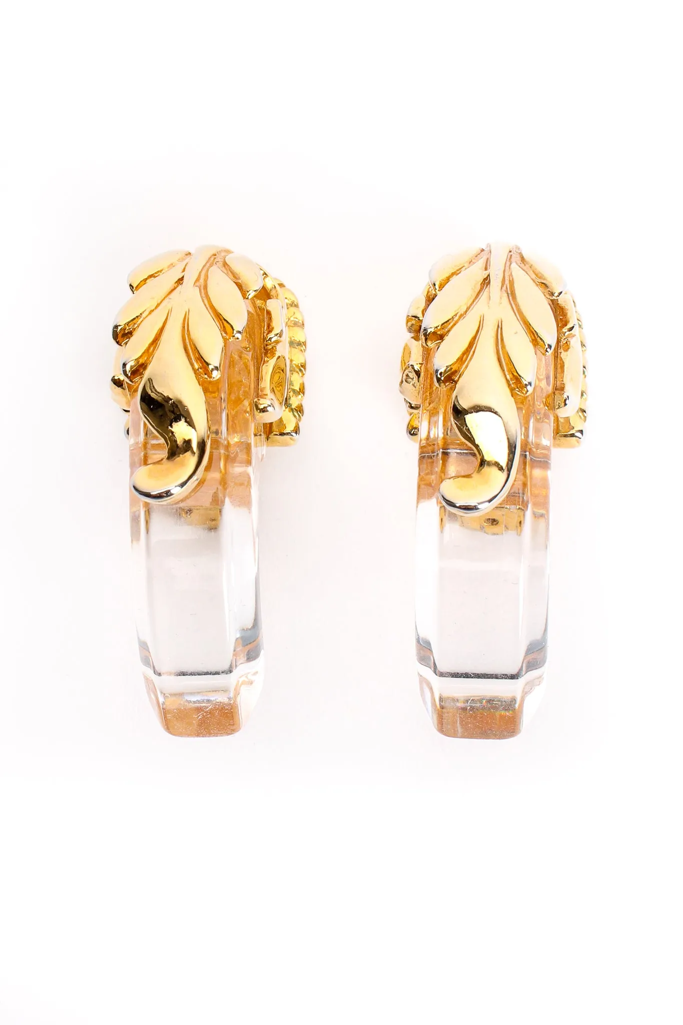 Lucite Baroque Half Hoop Earrings