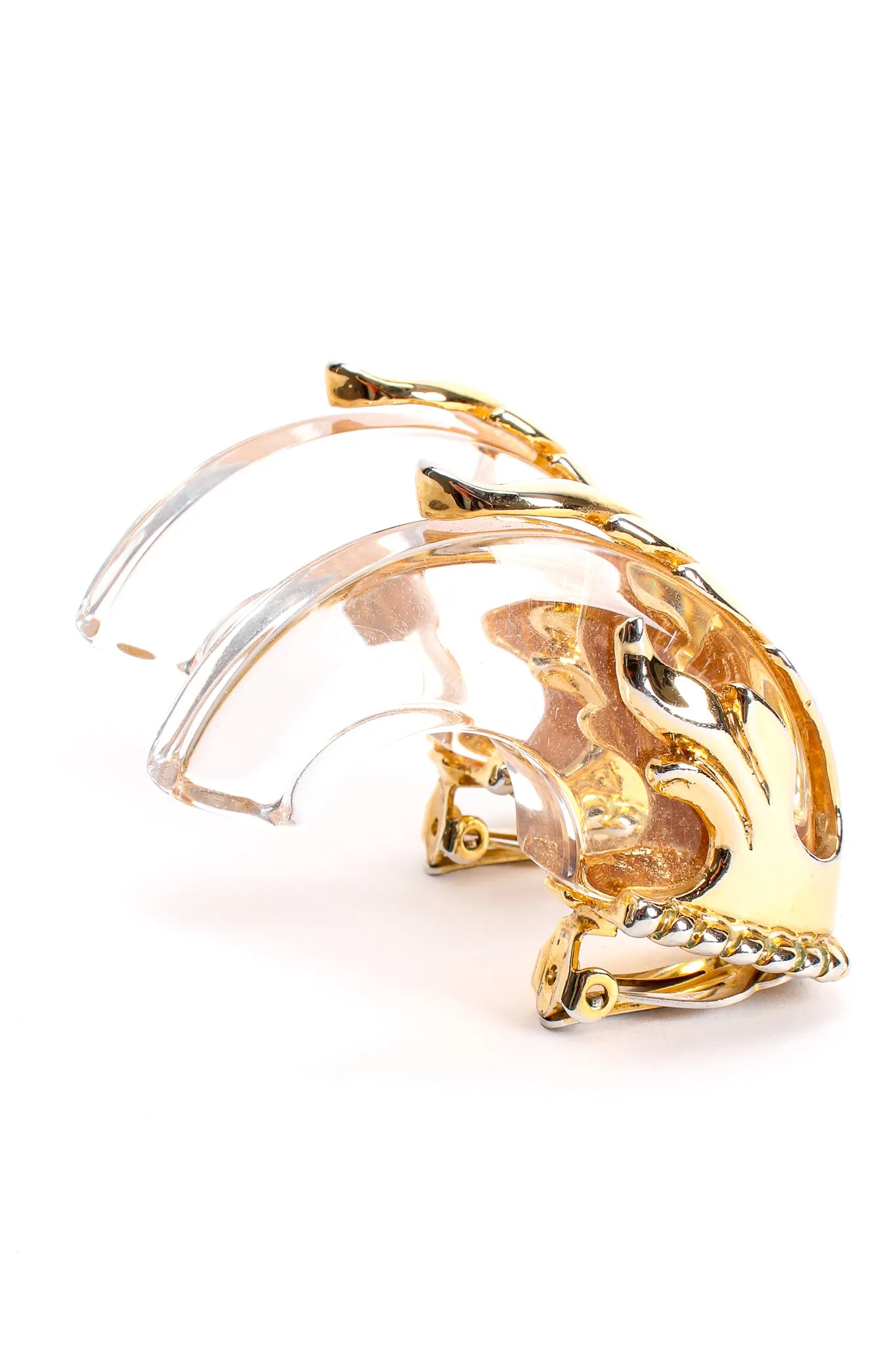 Lucite Baroque Half Hoop Earrings