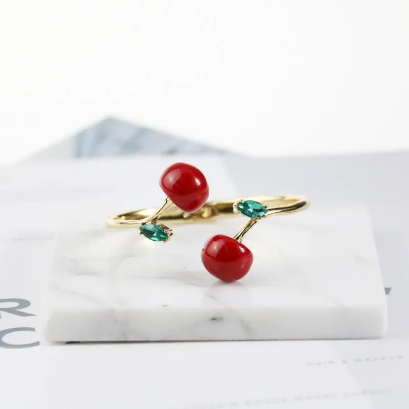 Ma Cherie Cherry Open Hinged Cuff Bracelet