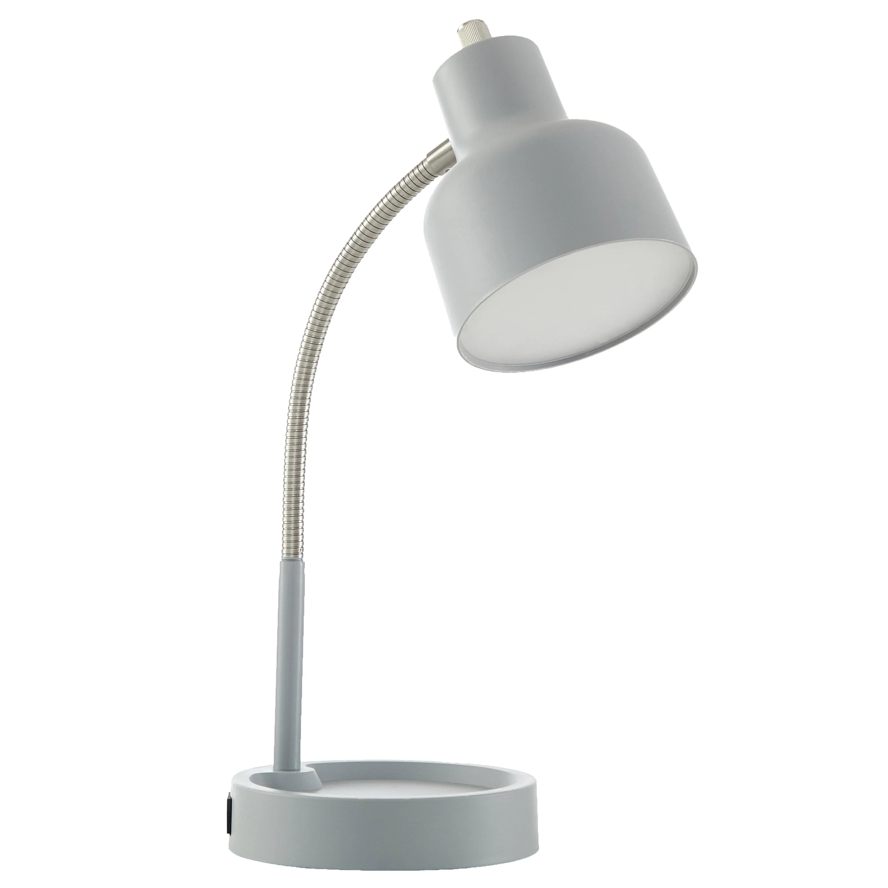 Mainstays LED Desk Lamp with Catch-All Base & AC Outlet, Matte Mint Green