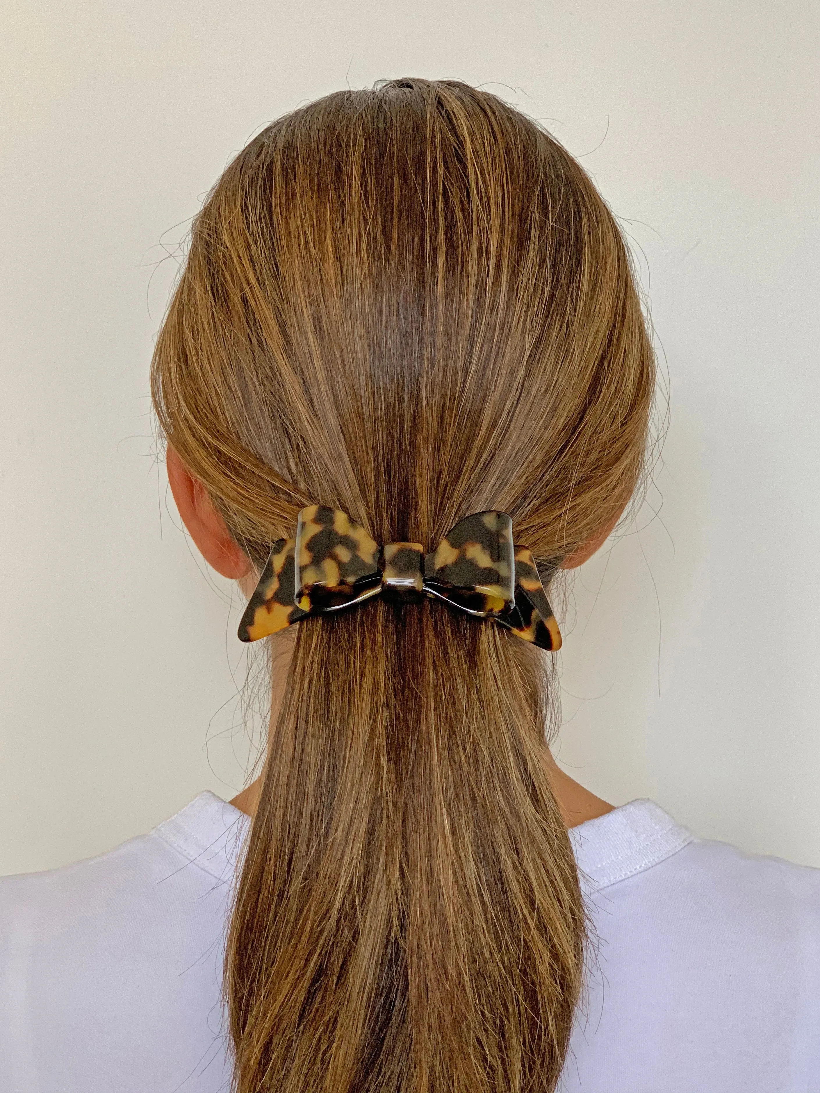 Marielle Large Corne Noire Bow Hair Clip