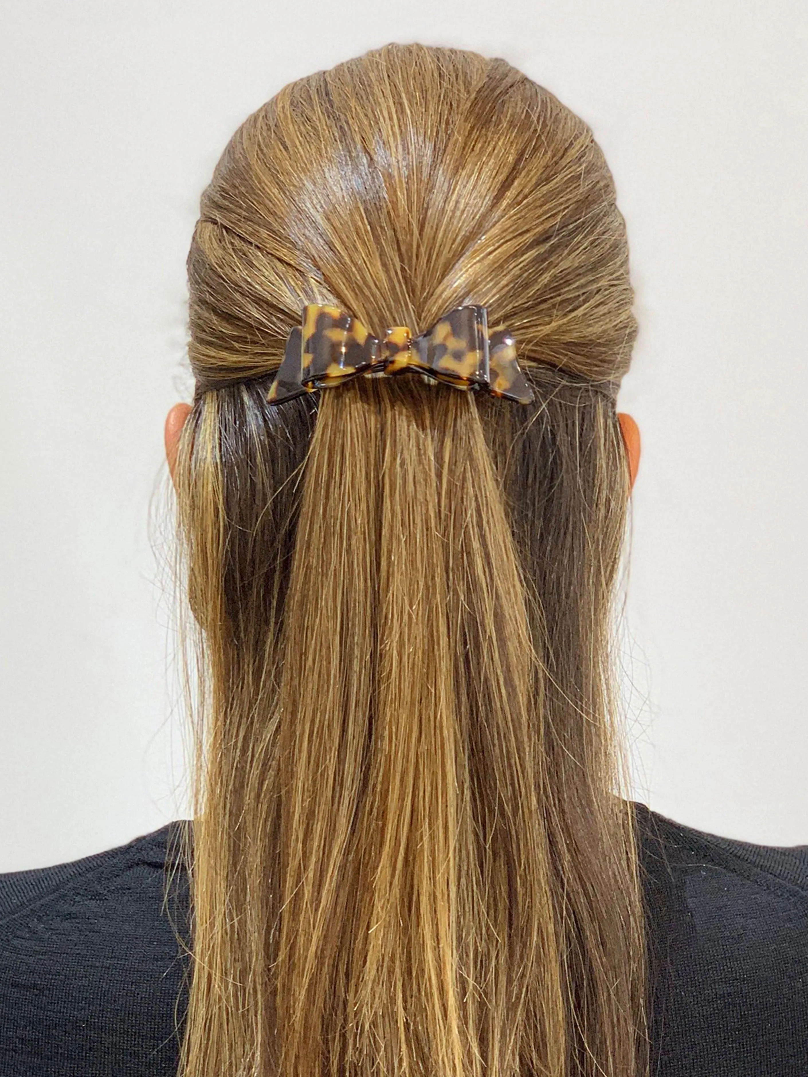 Marielle Small Dark Tortoiseshell Bow Hair Clip