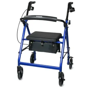 McKesson Lightweight Aluminum Rollator - Blue - 1 Each / Each - 72653801