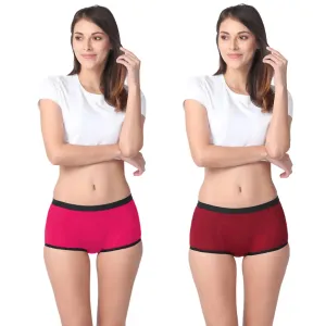 Modal Period Panty For Heavy Flow | Boxer Fit | Prevents Front, Back & Inner Thigh Stains | 2 Pack