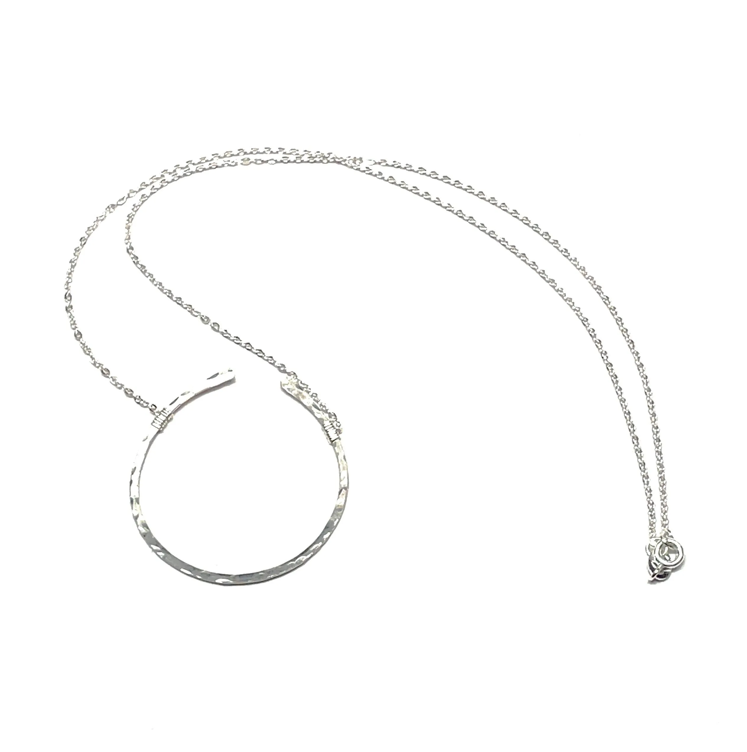Modern Hammered Horseshoe Necklace