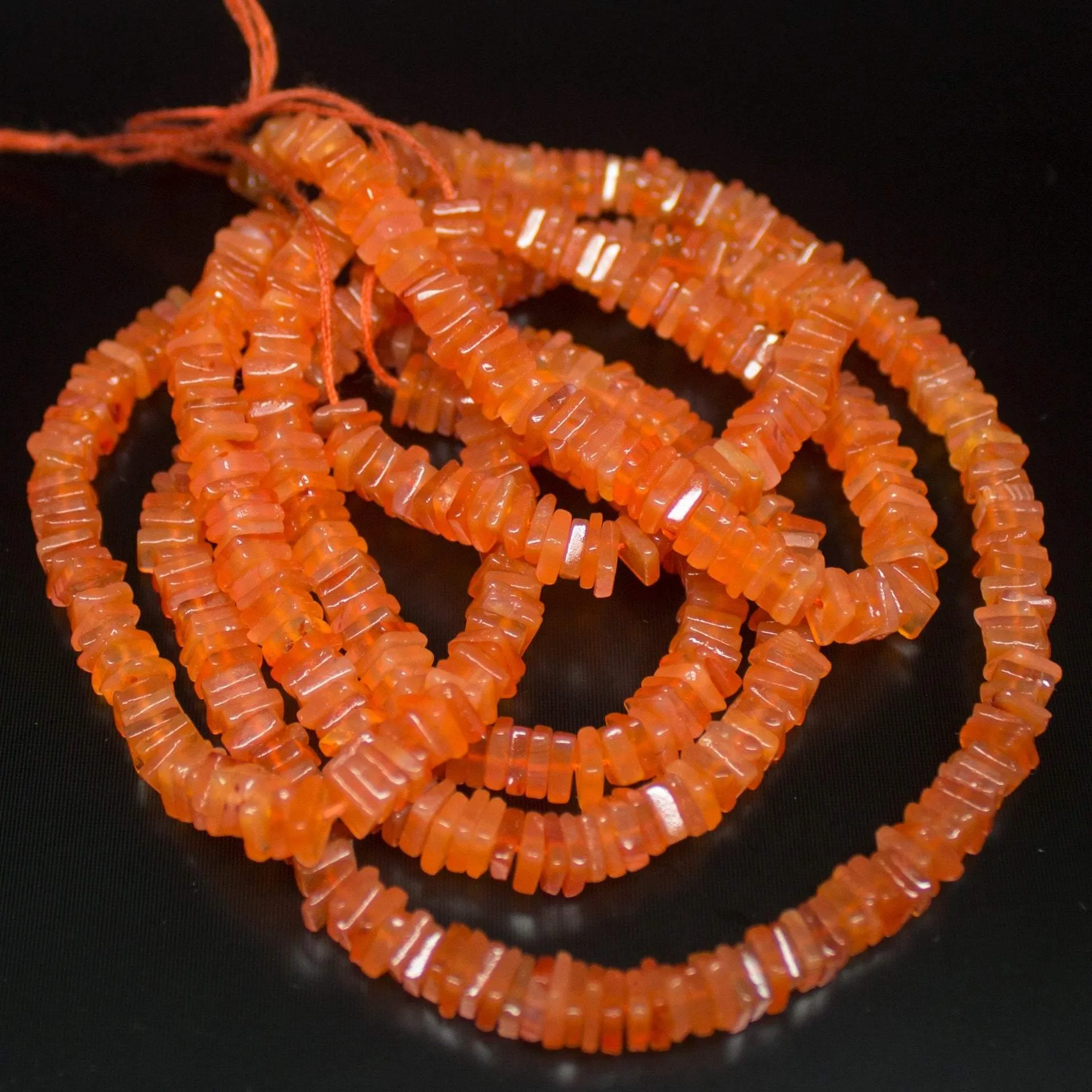 Natural Carnelian Smooth Heishi Cube Square Gemstone Beads Strand 4mm 5mm 16"