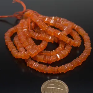 Natural Carnelian Smooth Heishi Cube Square Gemstone Beads Strand 4mm 5mm 16"
