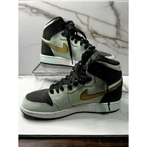 Nike Air Jordan 1 Retro high GG mint foam green with gold. Size US 5Y.  Preloved
