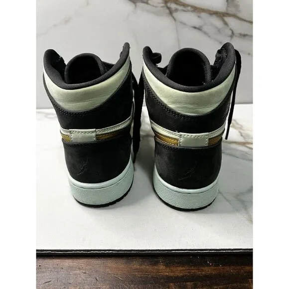 Nike Air Jordan 1 Retro high GG mint foam green with gold. Size US 5Y.  Preloved
