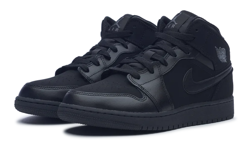 nike Air Jordan 1 Retro Mid GS 'Black Dark Grey'