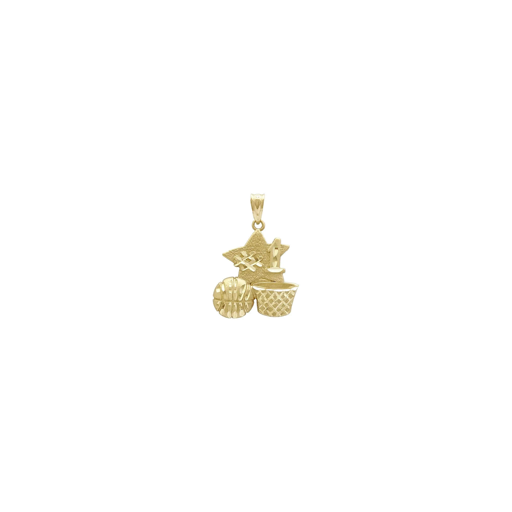 Number One Basketball Star Pendant (14K)