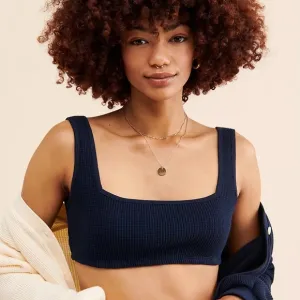 Onia By ANTHROPOLOGIE | Waffle Knit Bralette Women’s Dark Navy Blue