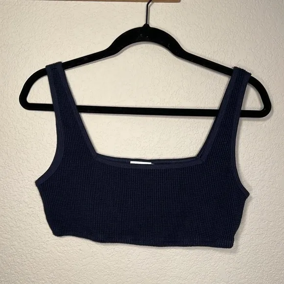 Onia By ANTHROPOLOGIE | Waffle Knit Bralette Women’s Dark Navy Blue