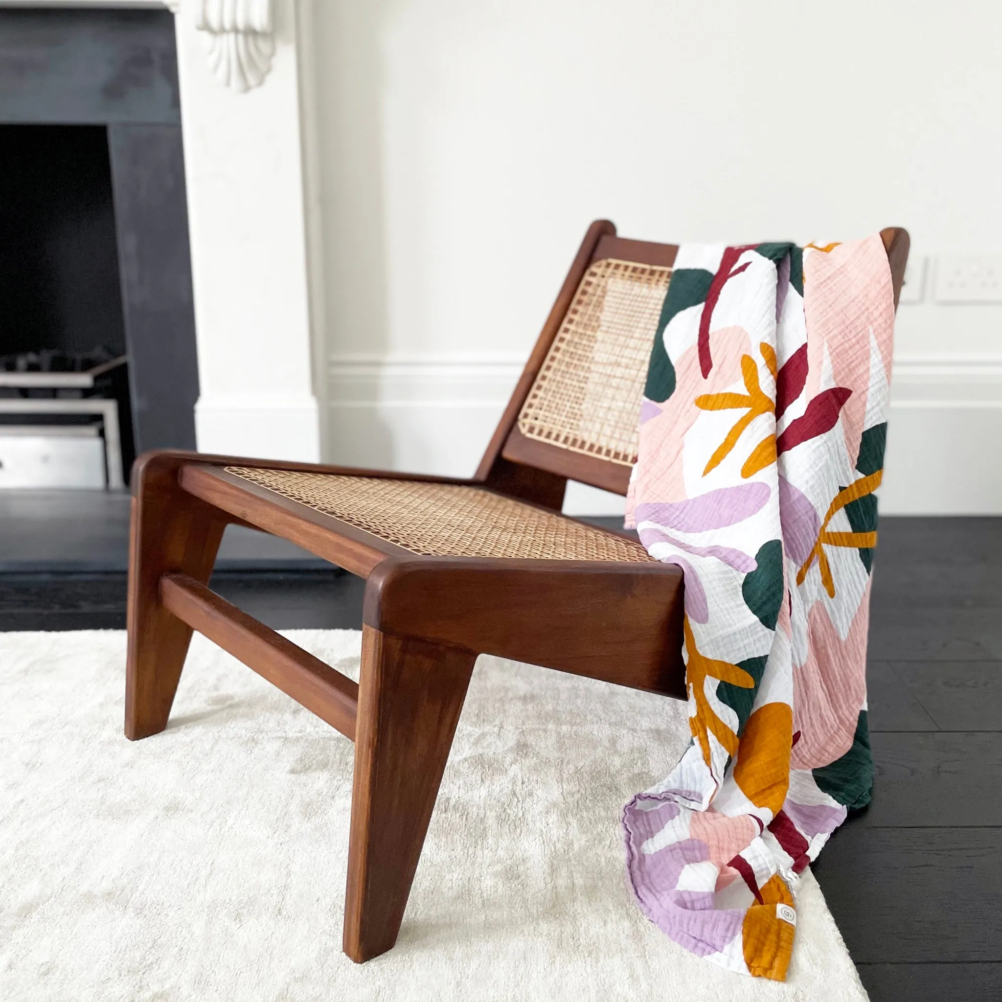Organic Cotton Muslin Swaddle Blanket - Flora