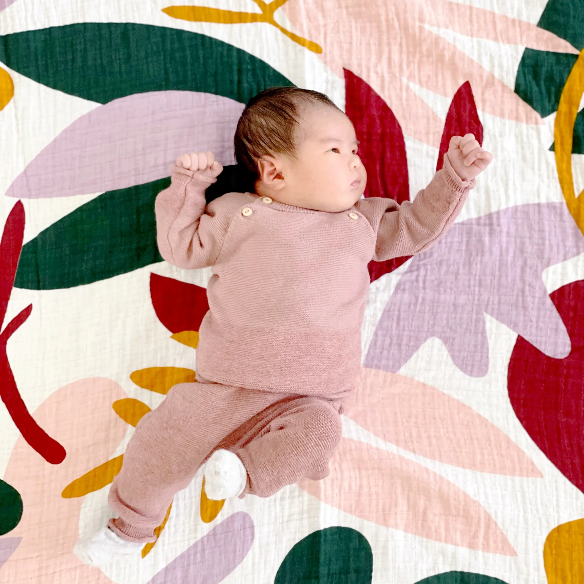 Organic Cotton Muslin Swaddle Blanket - Flora