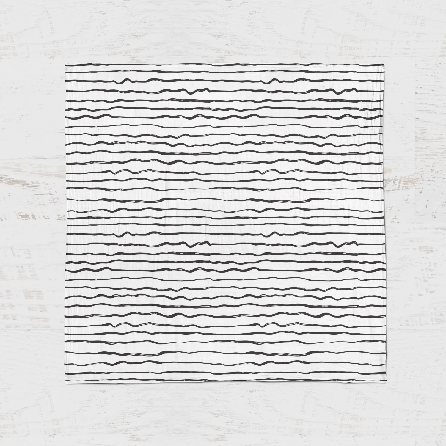 Organic Cotton Muslin Swaddle Blanket - Wavy Lines