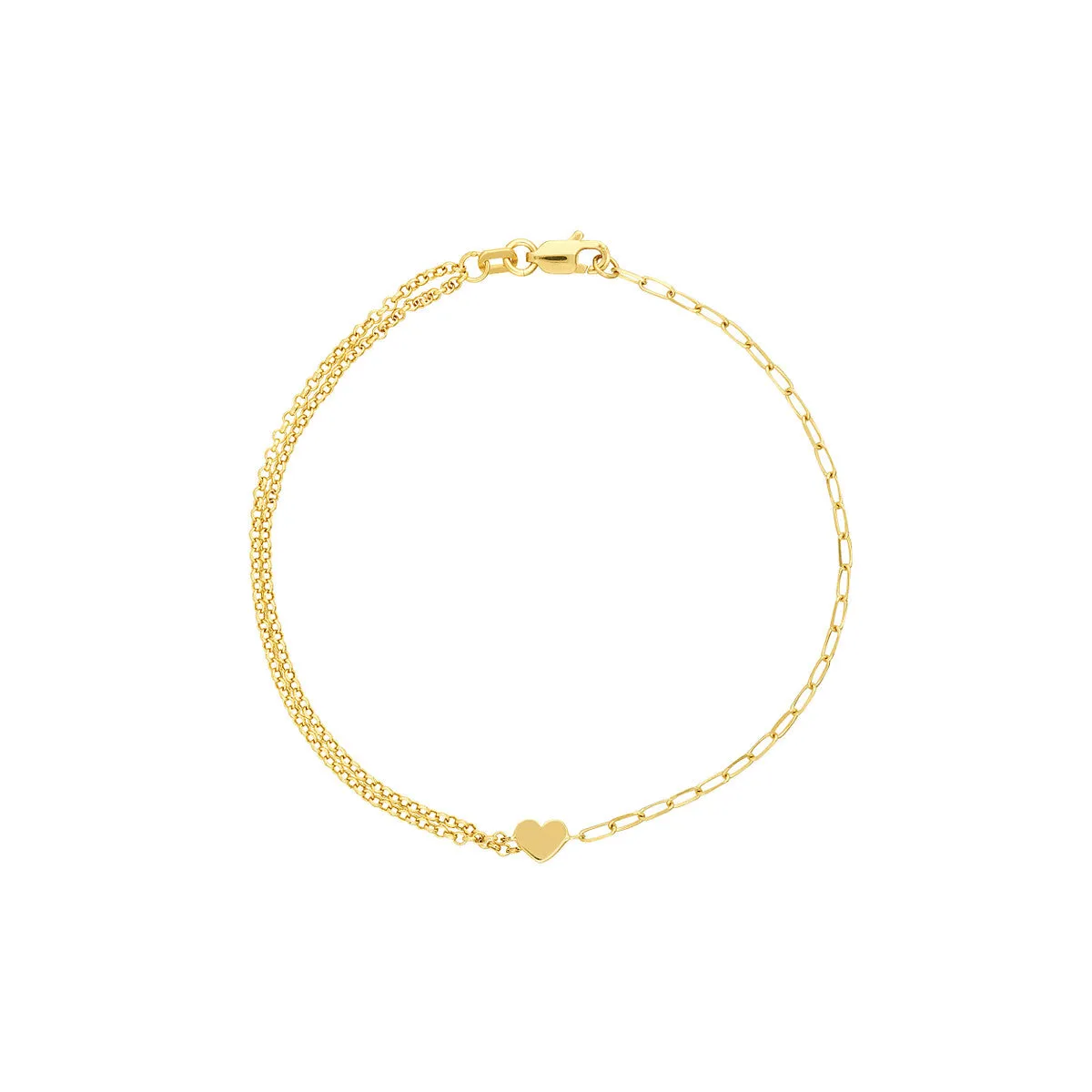 Paper Clip   Rolo Heart Bracelet
