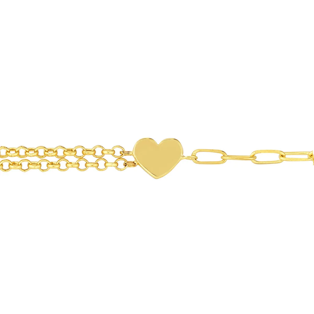 Paper Clip   Rolo Heart Bracelet